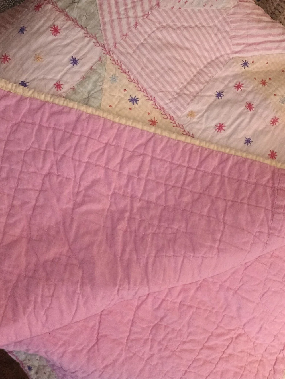 Vintage Pottery Barn Full/Queen Tumbling Blocks Quilt Patchwork Retired Pattern